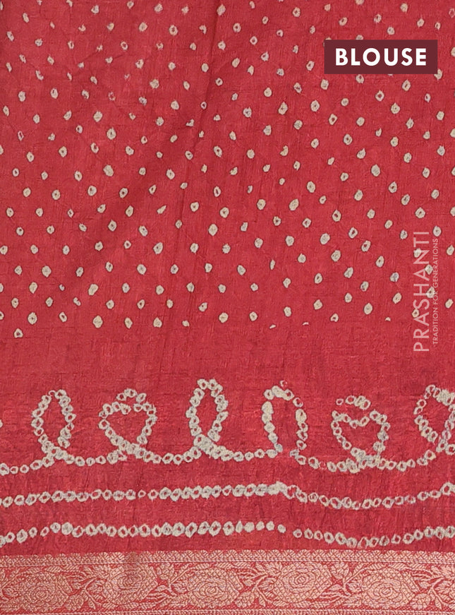 Linen tussar partly saree dark mustard and maroon with kalamkari prints and bandhani printed pallu