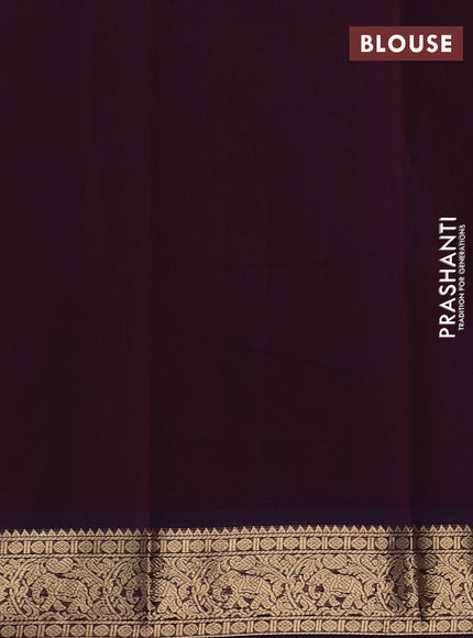 Kanchi cotton saree deep maroon with zari woven buttas and zari woven border
