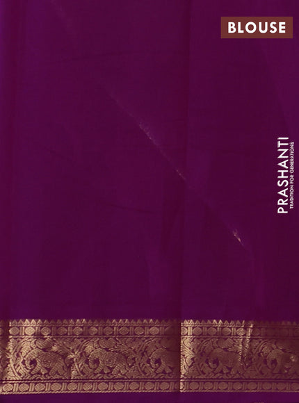 Kanchi cotton saree purple with zari woven buttas and zari woven border
