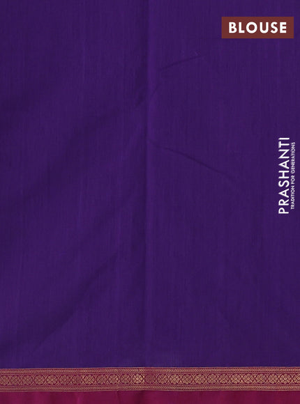 Kanchi cotton saree violet and pink with zari woven buttas and zari woven border