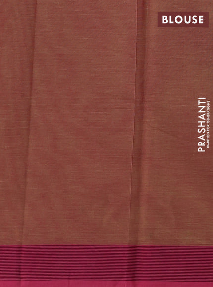 Kanchi cotton saree dual shade of pink with thread woven buttas and simple border