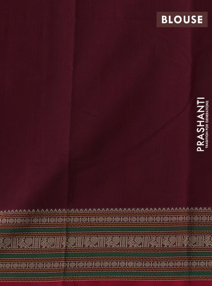 Kanchi cotton saree deep maroon and red with thread woven buttas and zari woven border