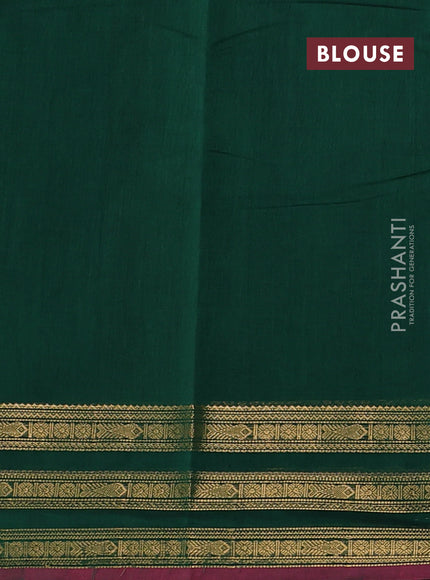 Kanchi cotton saree green and pink with zari woven buttas and zari woven border