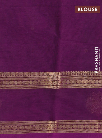 Kanchi cotton saree purple with zari woven buttas and rettapet zari woven butta border