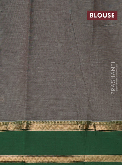 Kanchi cotton saree dual shade of greenish maroon and green with paisley zari woven buttas and rettapet zari woven border