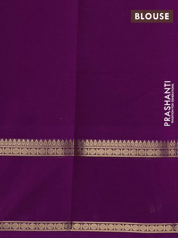 Kanchi cotton saree purple with zari woven buttas and rettapet zari woven border