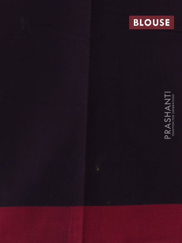 Kanchi cotton saree deep jamun and maroon with thread woven buttas and simple border