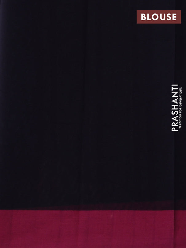 Kanchi cotton saree black and pink with ruddraksha thread woven buttas and simple border