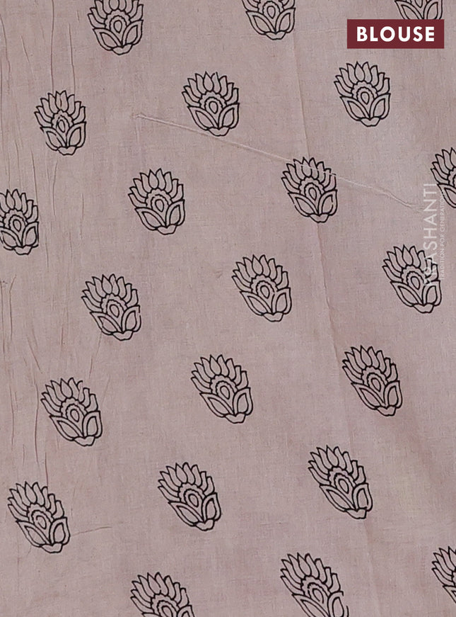 Kalamkari cotton saree beige and maroon with allover prints and printed border