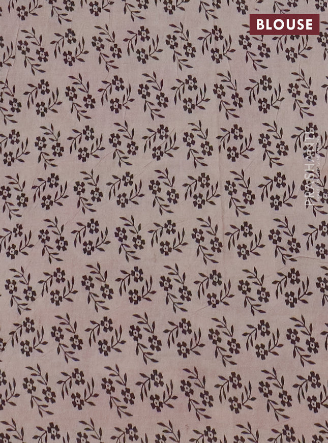 Kalamkari cotton saree pink and rust shade with allover prints and printed border