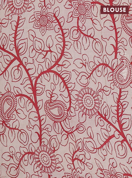 Kalamkari cotton saree brown and maroon with allover prints and printed border