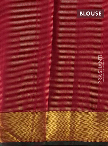 Pure kanchipuram silk saree maroon and dual shade of green with allover vairosi pattern & zari buttas and rich zari woven border