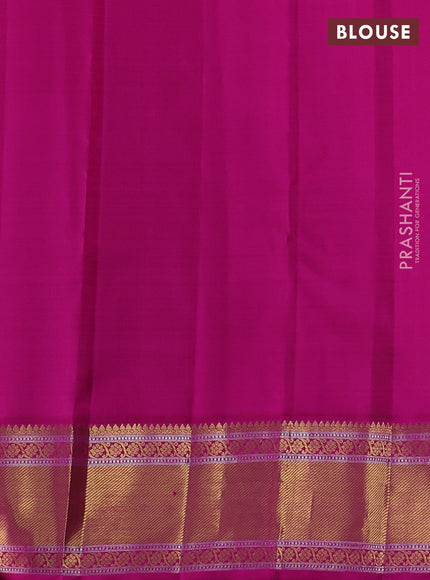 Pure kanchipuram silk saree cream and pink with zari woven buttas and rich zari woven border