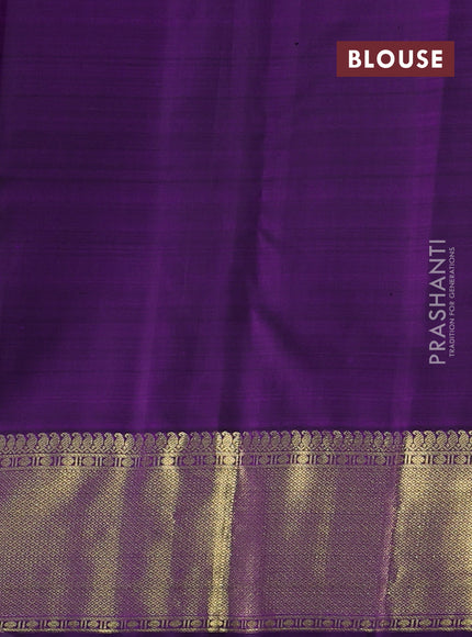 Pure kanchipuram silk saree violet with zari woven buttas and rich zari woven border