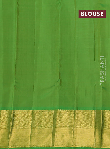 Pure kanchipuram silk saree pink and green with zari woven buttas and rich zari woven korvai border