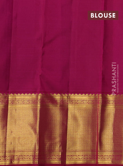 Pure kanchipuram silk saree dual shade of violet and pink with zari woven buttas and long zari woven border