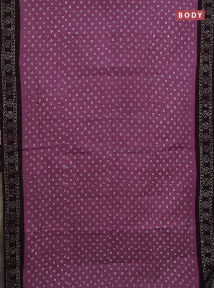 Sungudi cotton saree mauve pink and wine shade with allover batik prints and printed border