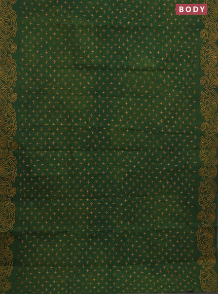 Sungudi cotton saree green with allover butta prints and printed border