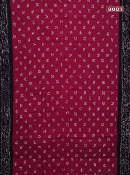 Sungudi cotton saree pink and navy blue with allover batik prints and printed border