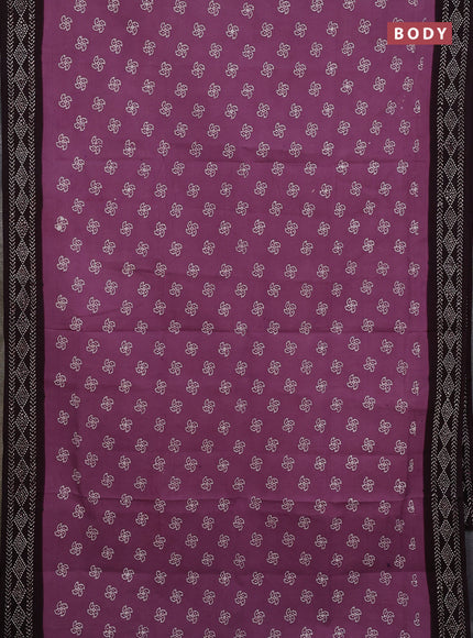 Sungudi cotton saree mauve pink and coffee brown with allover batik prints and printed border