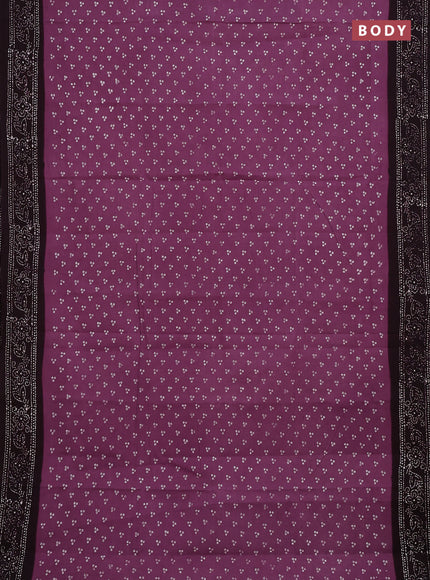 Sungudi cotton saree mauve pink and coffee brown with allover batik prints and printed border