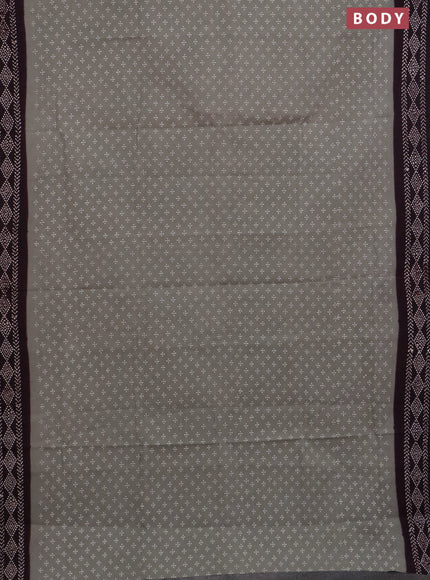 Sungudi cotton saree grey and wine shade with allover butta prints and printed border