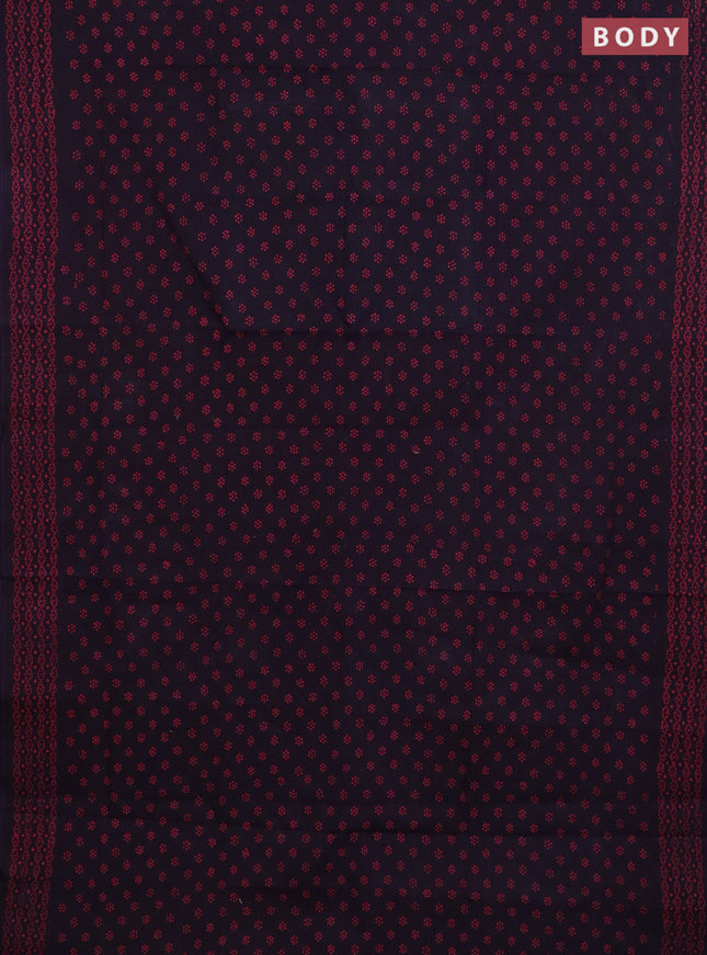Sungudi cotton saree deep violet with allover butta prints and printed border