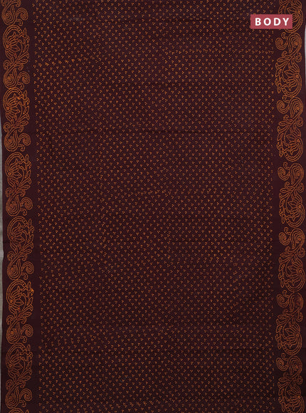 Sungudi cotton saree coffee brown with allover butta prints and printed border