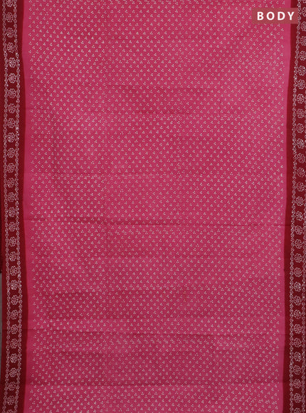Sungudi cotton saree mauve pink and maroon with allover butta prints and printed border
