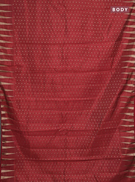 Semi raw silk saree red with allover zari woven 1000 buttas and zari woven border