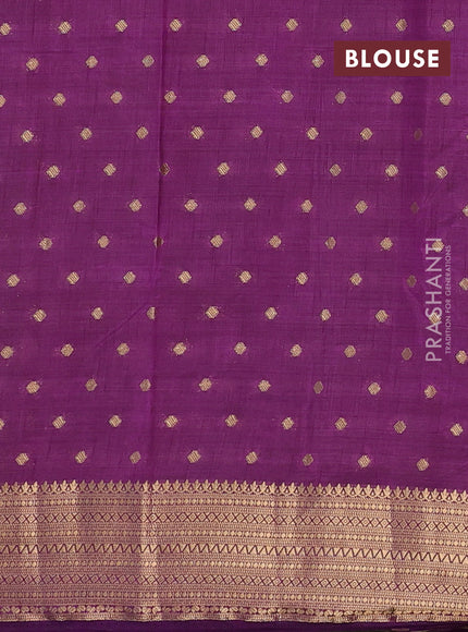 Semi raw silk saree purple with allover zari woven 1000 buttas and zari woven border