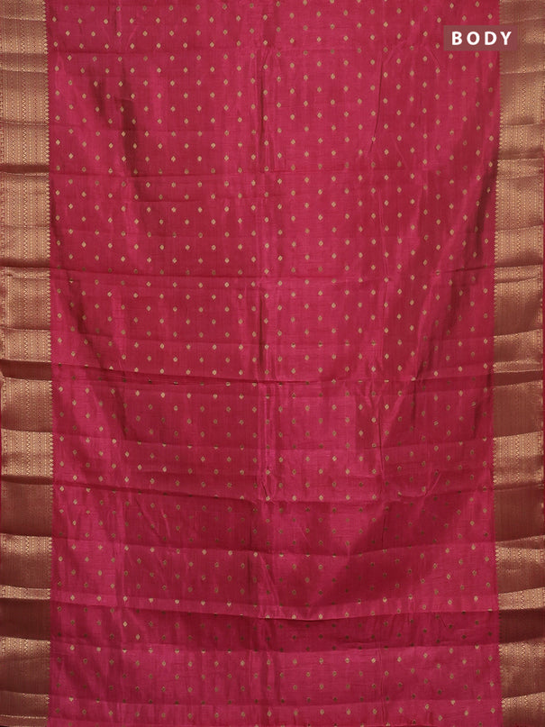 Semi raw silk saree pink with allover zari woven 1000 buttas and zari woven border