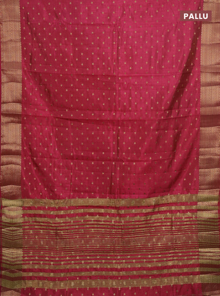 Semi raw silk saree pink with allover zari woven 1000 buttas and zari woven border