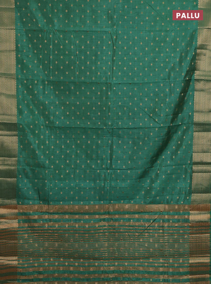 Semi raw silk saree pastel green with allover zari woven 1000 buttas and zari woven border