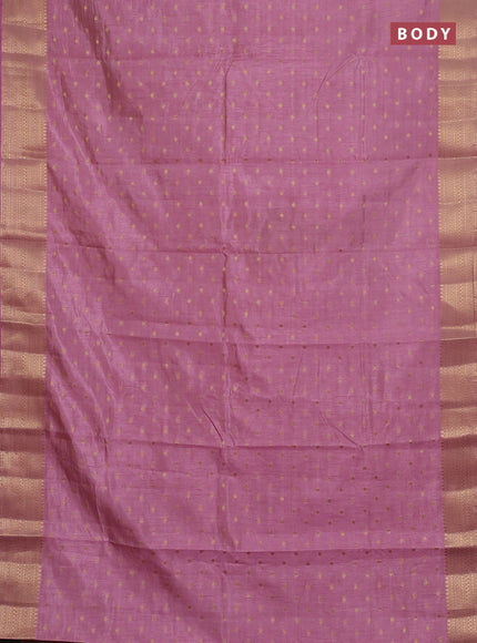 Semi raw silk saree mauve pink with allover zari woven 1000 buttas and zari woven border