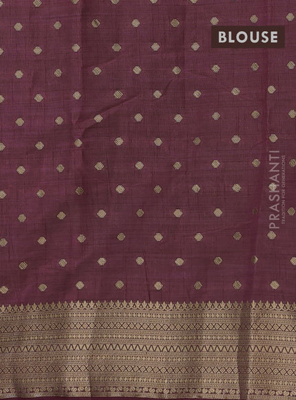 Semi raw silk saree maroon with allover zari woven 1000 buttas and zari woven border