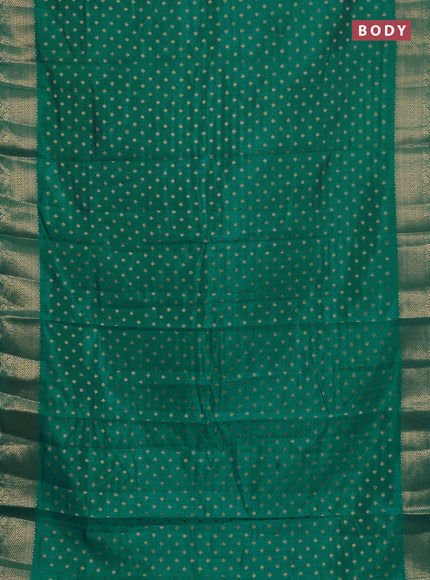 Semi raw silk saree teal blue with allover zari woven 1000 buttas and zari woven border