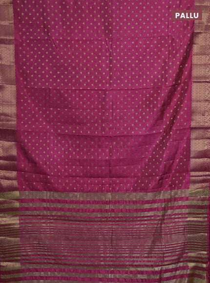 Semi raw silk saree pink with allover zari woven 1000 buttas and zari woven border