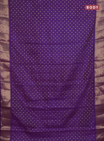 Semi raw silk saree purple with allover zari woven 1000 buttas and zari woven border