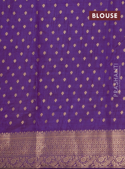 Semi raw silk saree purple with allover zari woven 1000 buttas and zari woven border