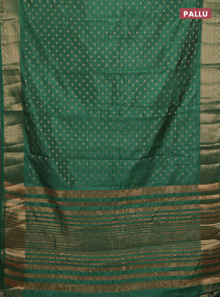 Semi raw silk saree pastel green with allover zari woven 1000 buttas and zari woven border