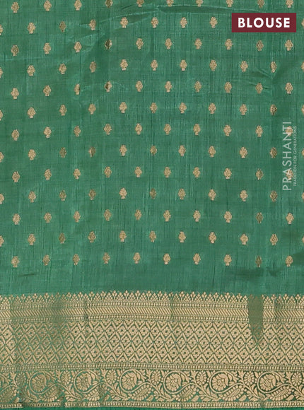 Semi raw silk saree pastel green with allover zari woven 1000 buttas and zari woven border