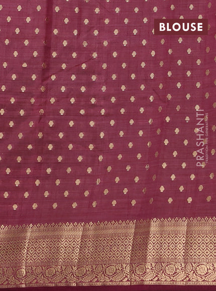 Semi raw silk saree maroon with allover zari woven 1000 buttas and zari woven border