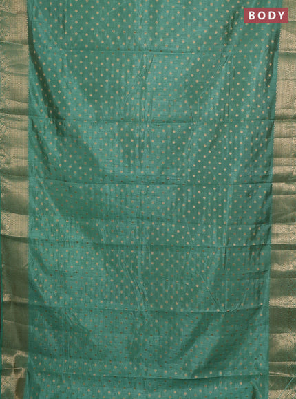 Semi raw silk saree pastel green with allover zari woven 1000 buttas and zari woven border
