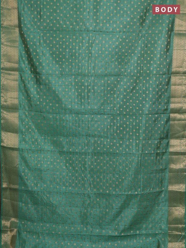 Semi raw silk saree pastel green with allover zari woven 1000 buttas and zari woven border