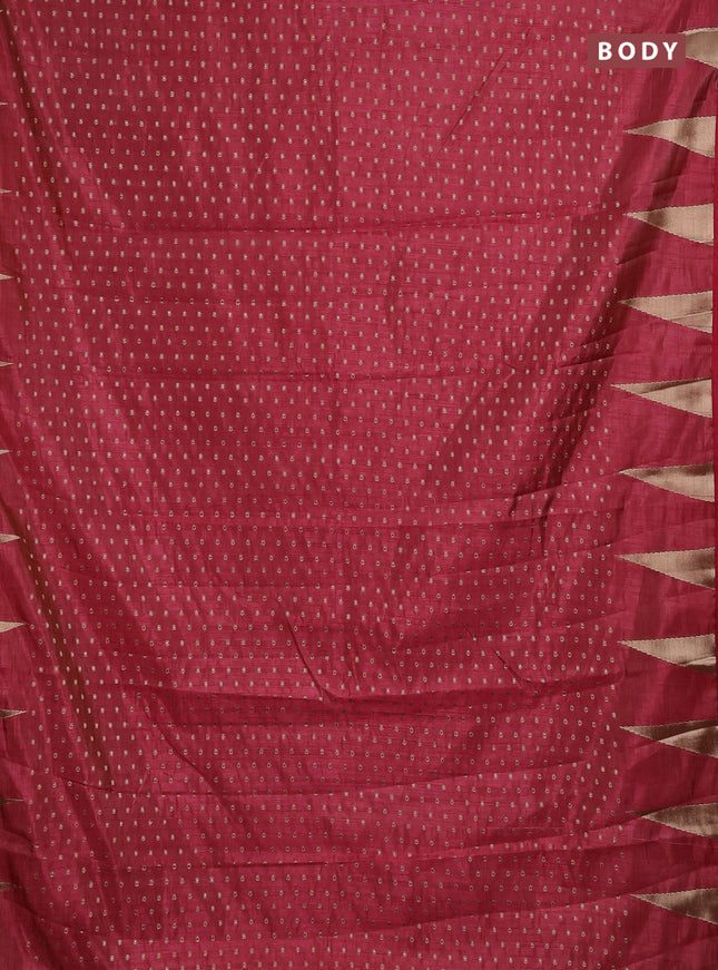 Semi raw silk saree pink with allover zari woven 1000 buttas and zari woven border