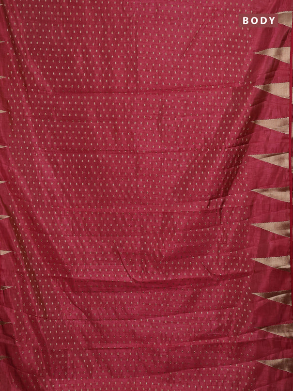 Semi raw silk saree pink with allover zari woven 1000 buttas and zari woven border