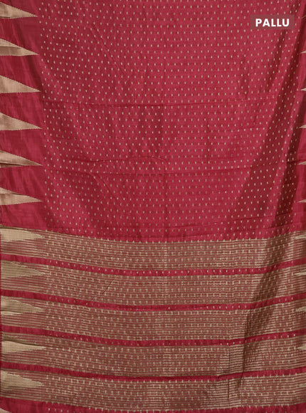 Semi raw silk saree pink with allover zari woven 1000 buttas and zari woven border