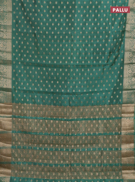 Semi raw silk saree light green with allover zari woven 1000 buttas and zari woven border