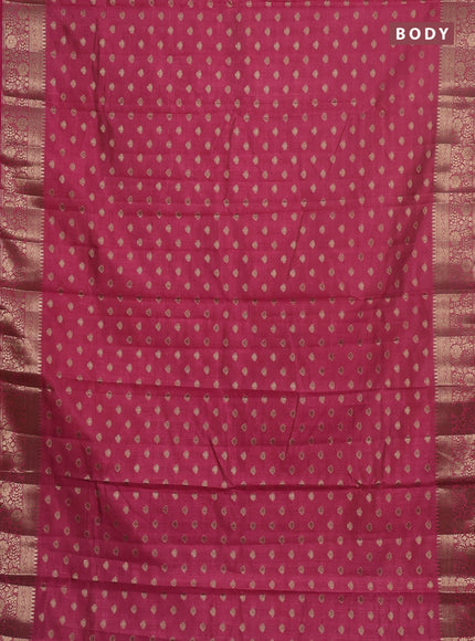 Semi raw silk saree pink with allover zari woven 1000 buttas and zari woven border